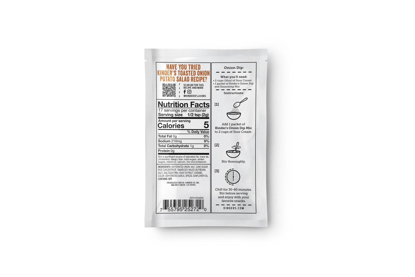 Kinder's | Onion Dip & Seasoning Mix - Mazdak Leisure