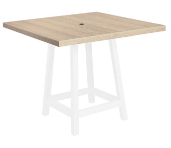 C.R. Plastics | 40" Square Table Top with Hole - Mazdak Leisure