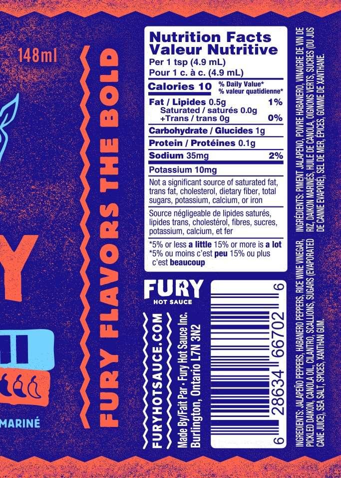 Fury | Banh-Mi - Zesty Vietnamese Inspired Hot Sauce - Mazdak Leisure