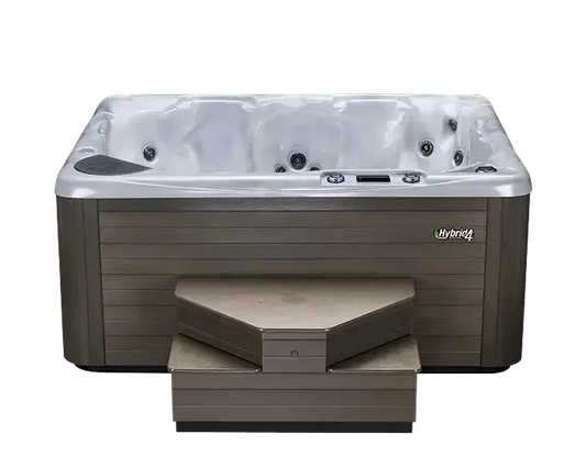 Hot tub with steps on a white background