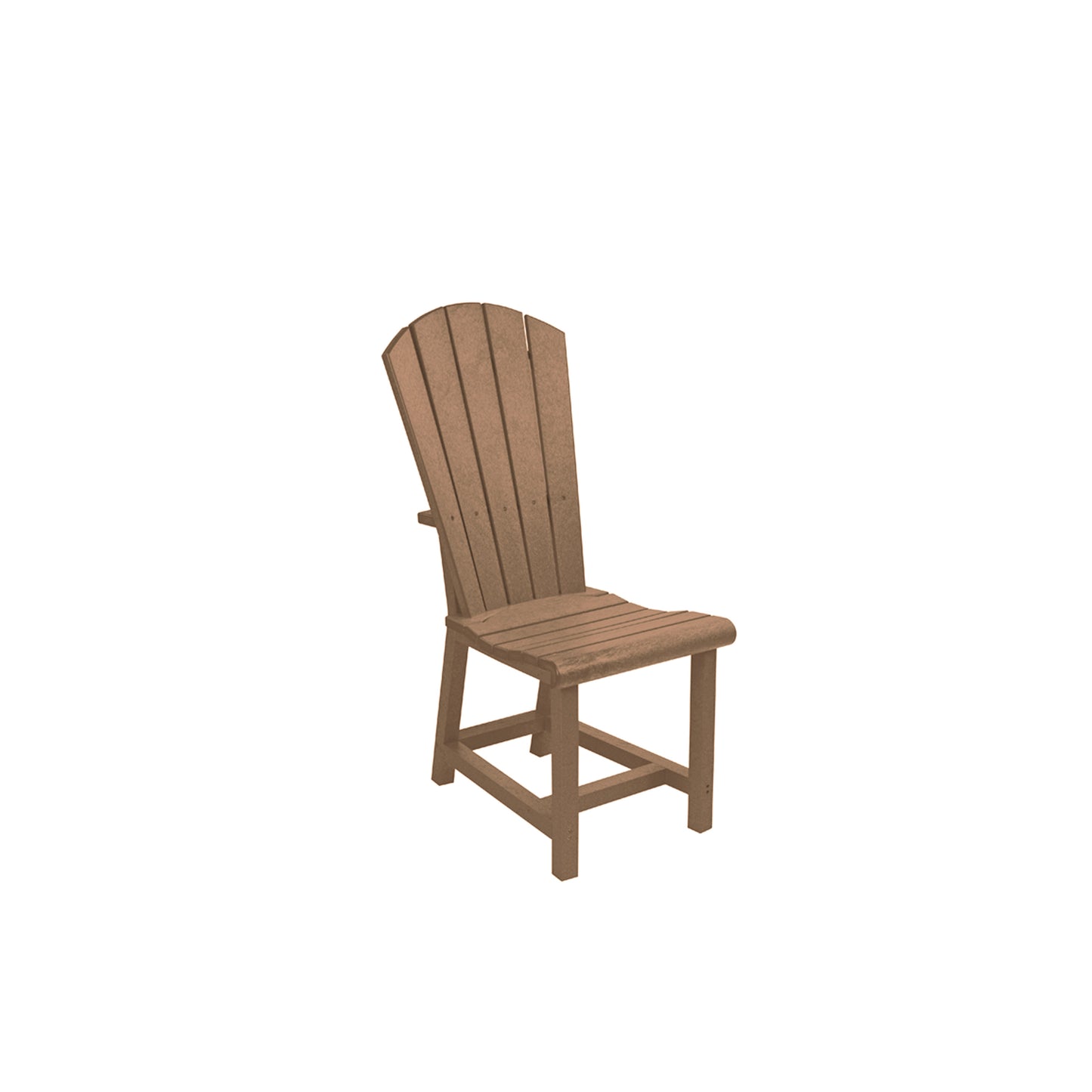 A single Adirondack-style wooden chair shown on a plain white background.