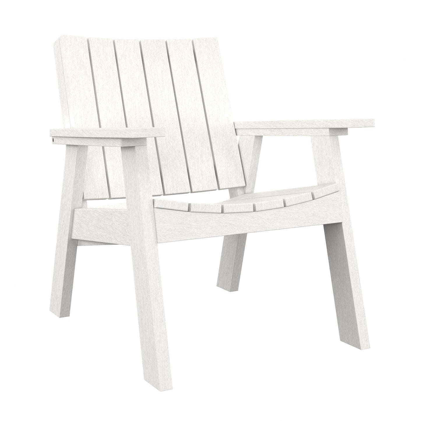 NorthHaven Chat chair, A slatted outdoor armchair with a high back, wide armrests, and angled legs, shown on a plain white background.