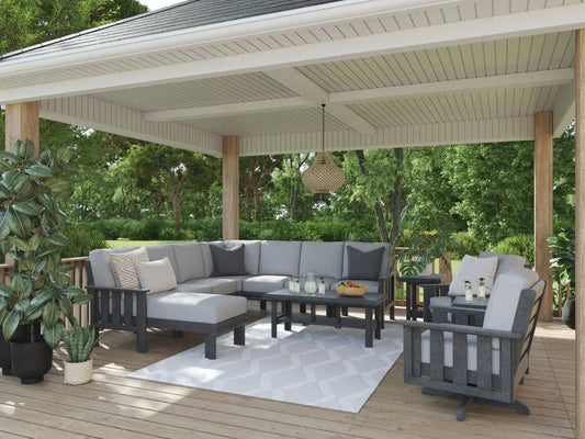 Stratford U Shaped Sectional with Chaise Extension (With Cushions) - Mazdak Leisure