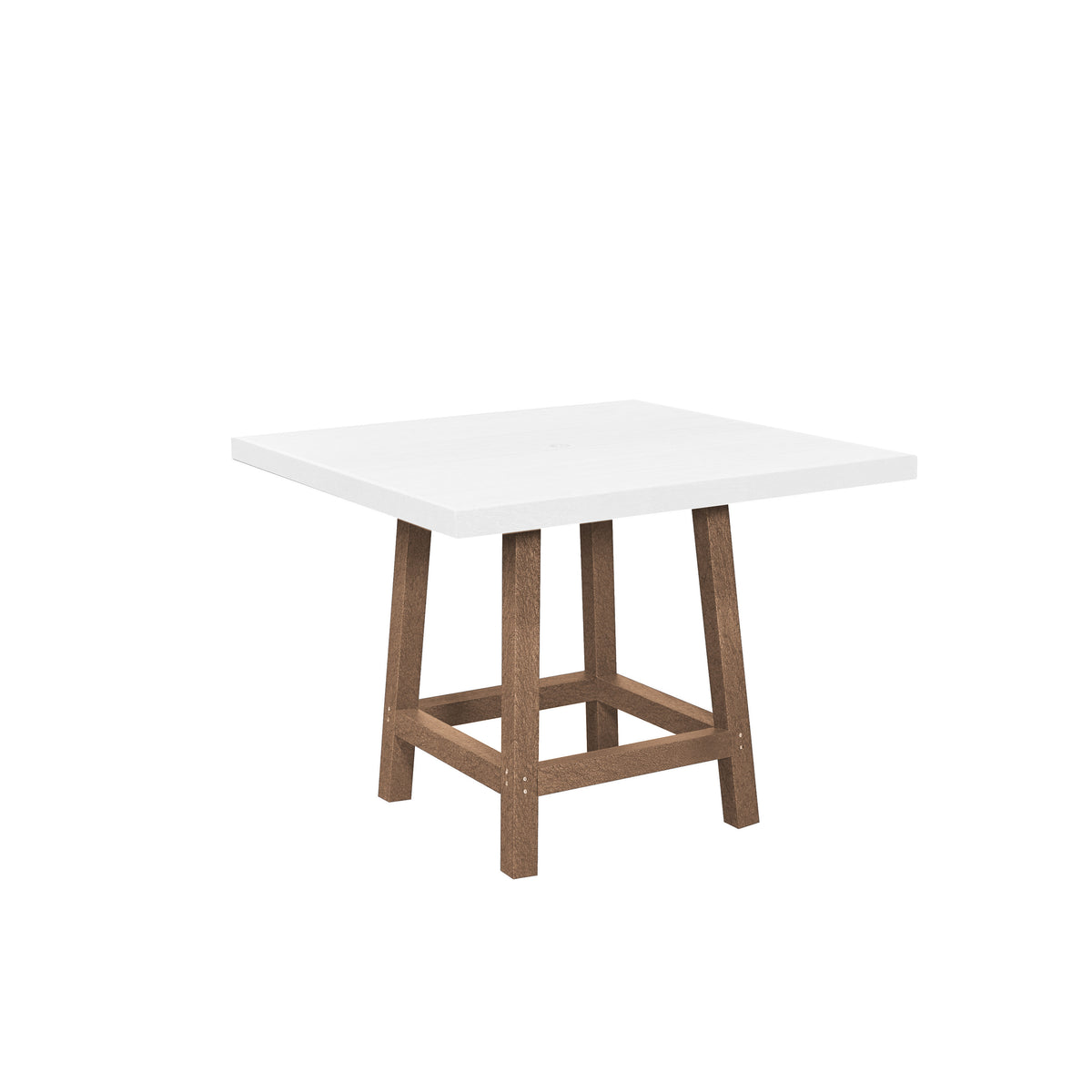 Recycled plastic table legs on a white background