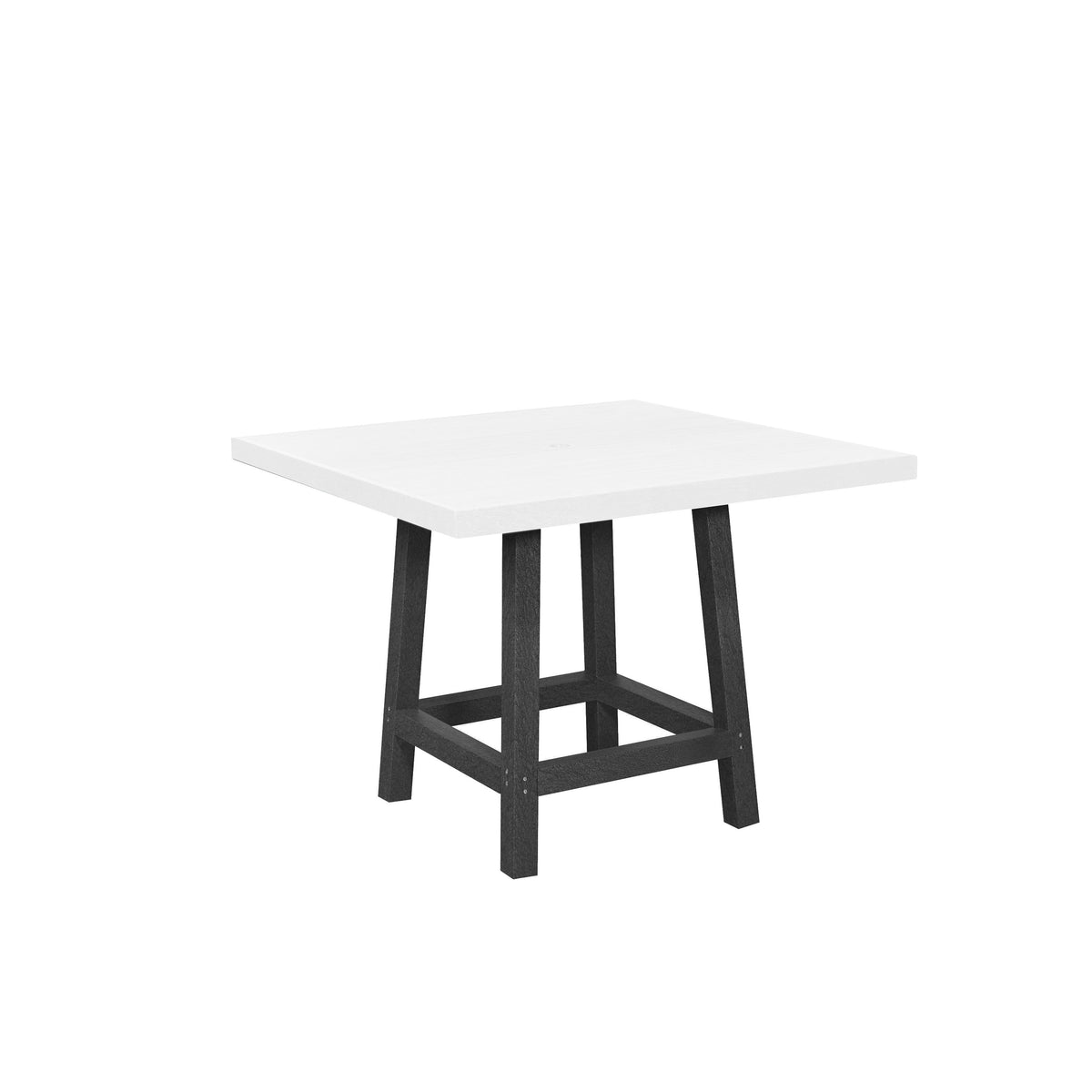 Recycled plastic table legs on a white background