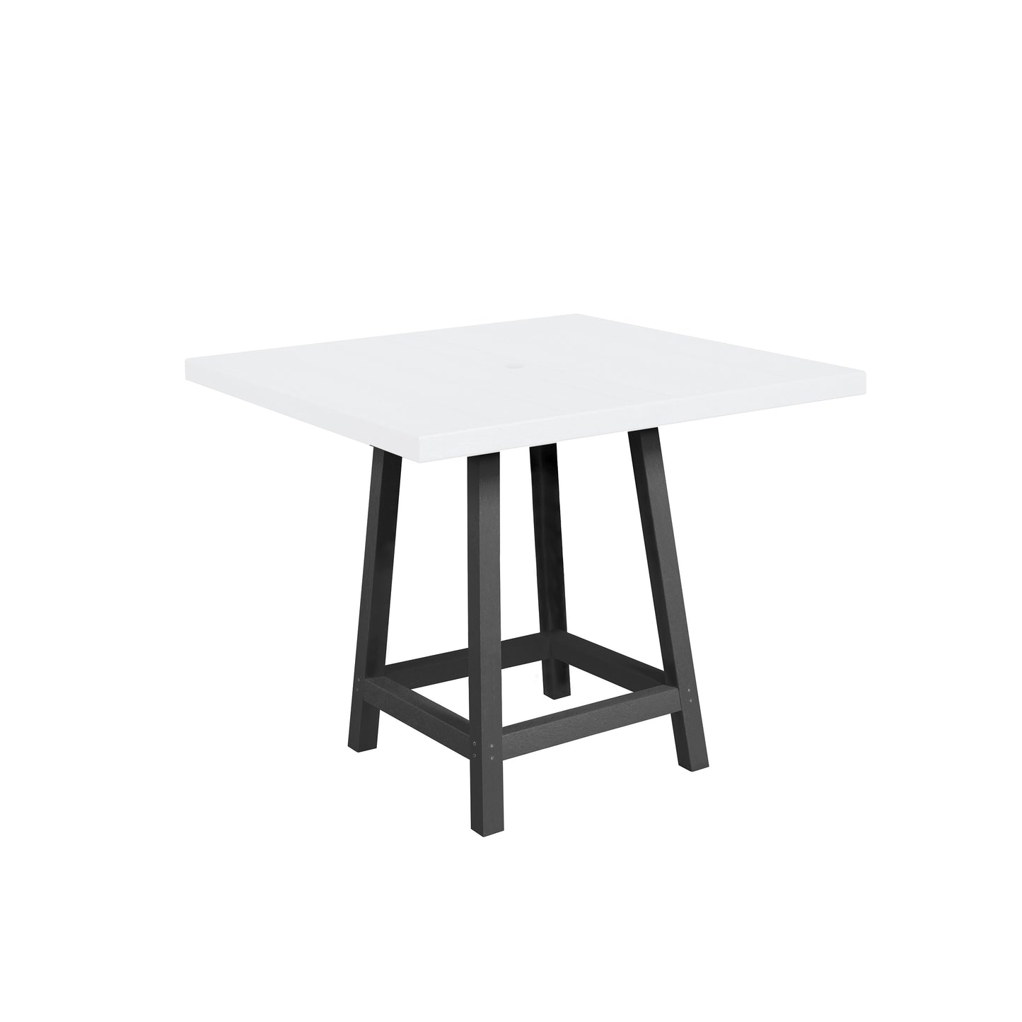 Recycled plastic table legs on a white background