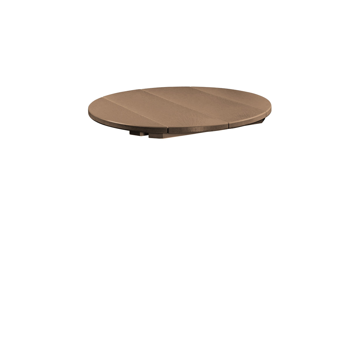 Recylced plastic table top on a white background