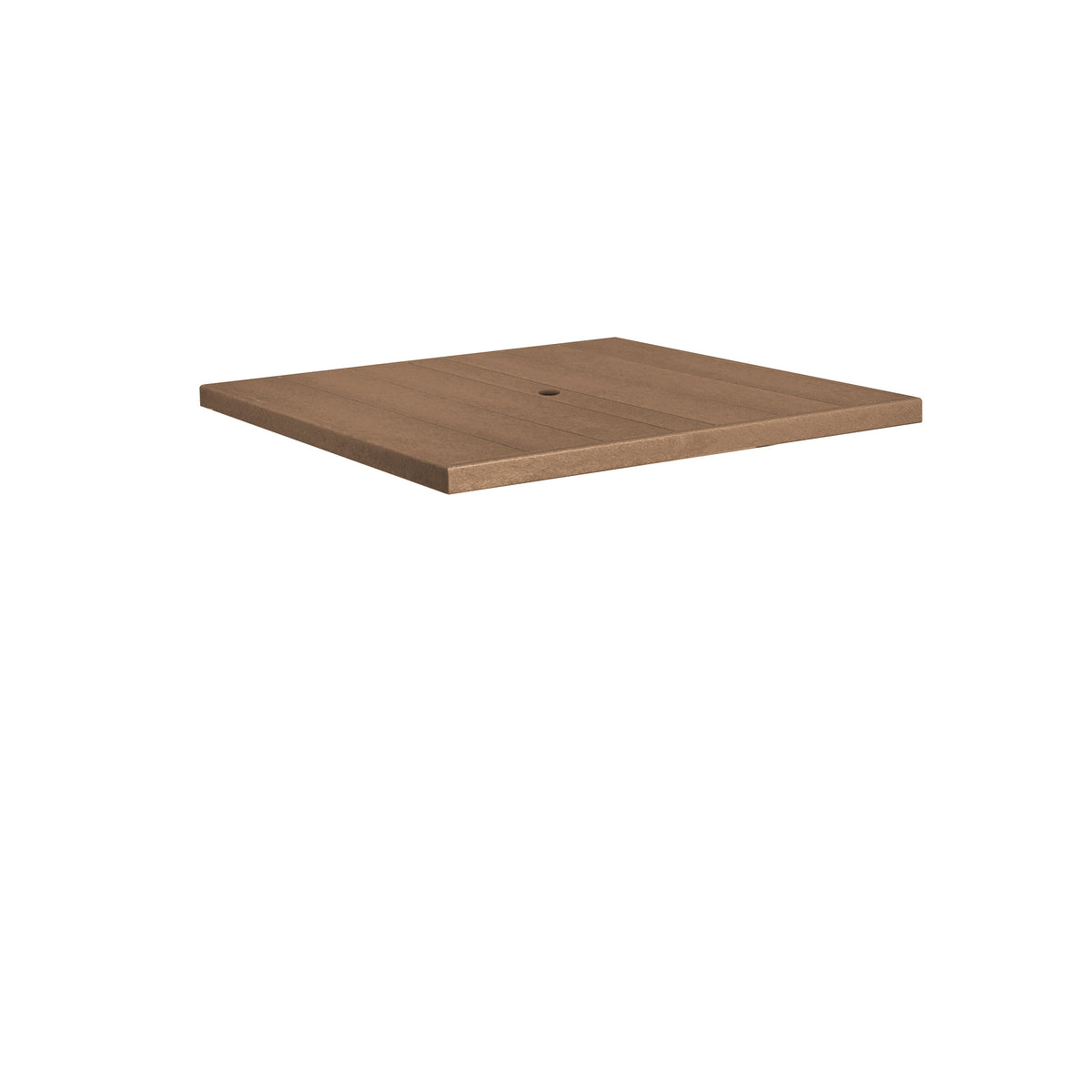 Recylced plastic table top on a white background