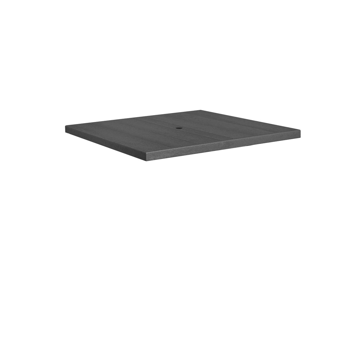 Recylced plastic table top on a white background