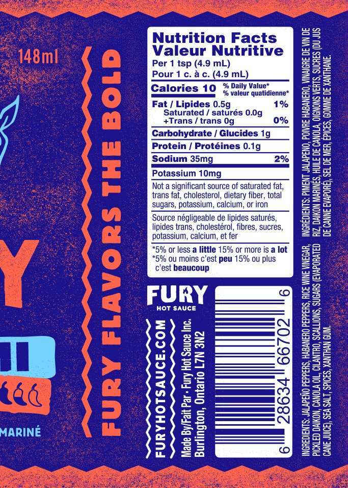 Fury | Banh-Mi - Zesty Vietnamese Inspired Hot Sauce - Mazdak Leisure